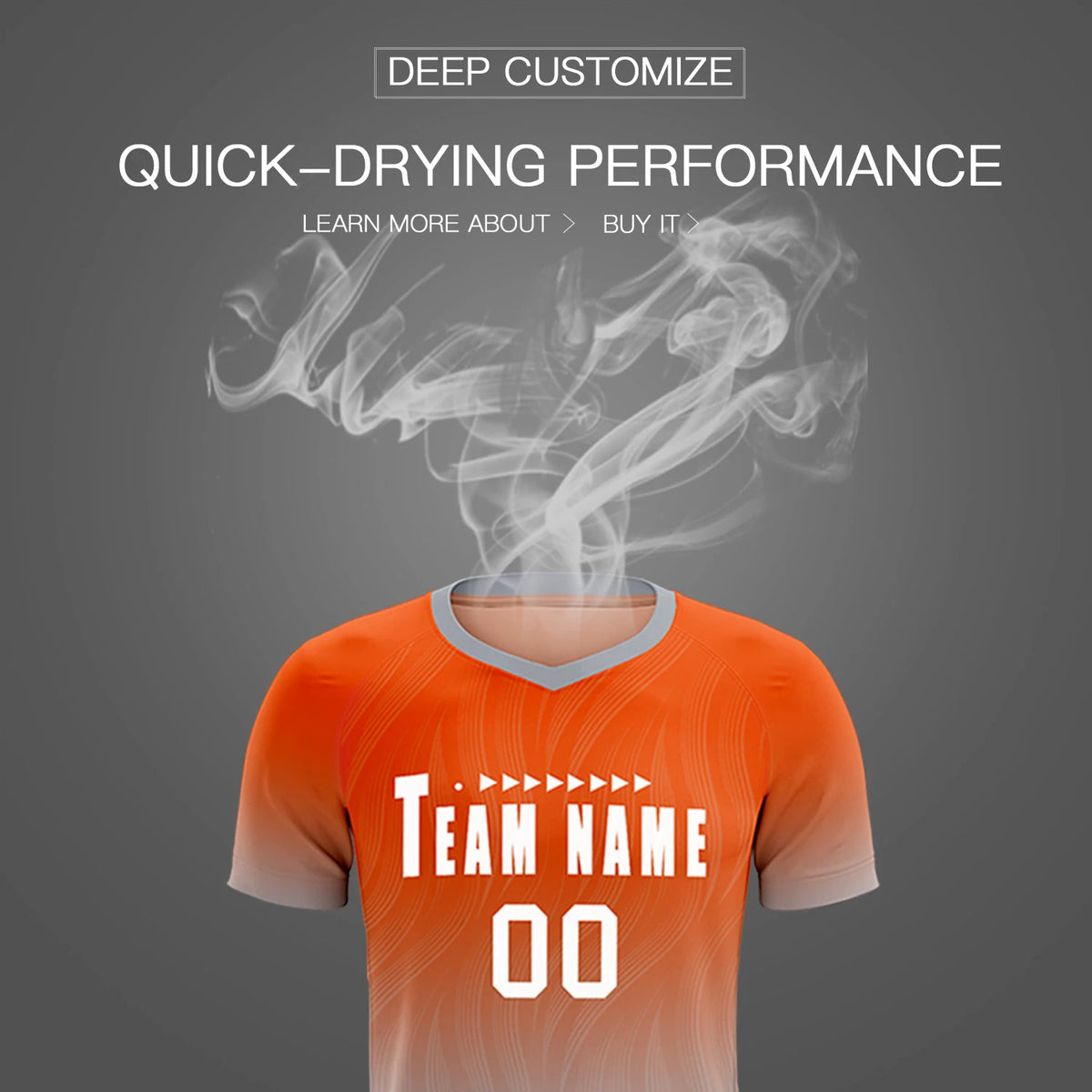 Custom Orange Gray Printing Sportswear Soccer Sets Jersey