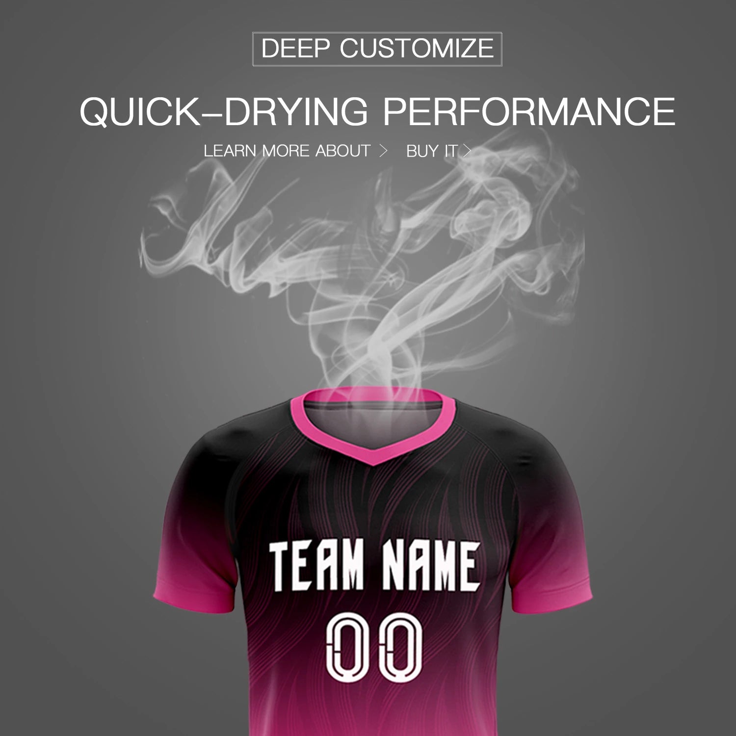 Custom Black Pink Printing Sportswear Soccer Sets Jersey