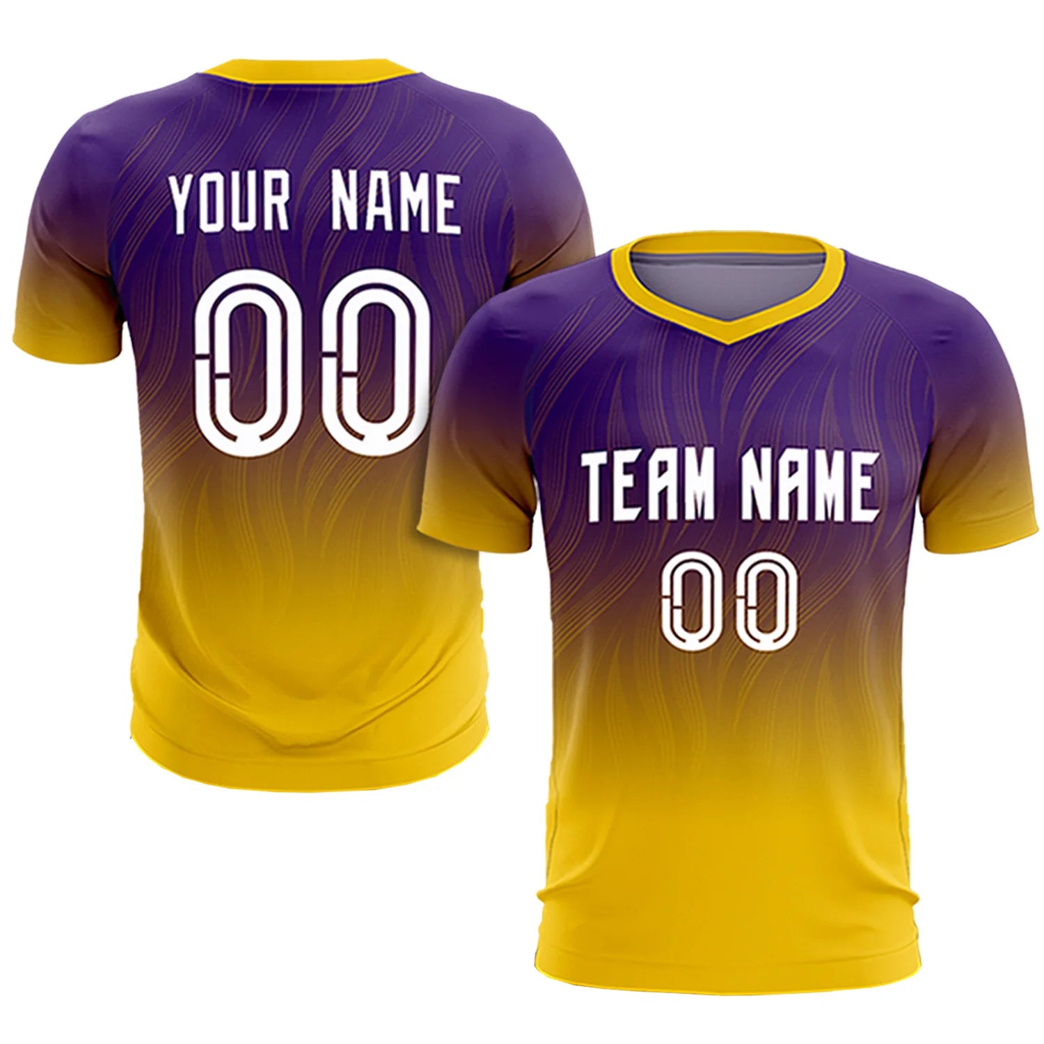 Custom Purple Gold01 Printing Sportswear Soccer Sets Jersey