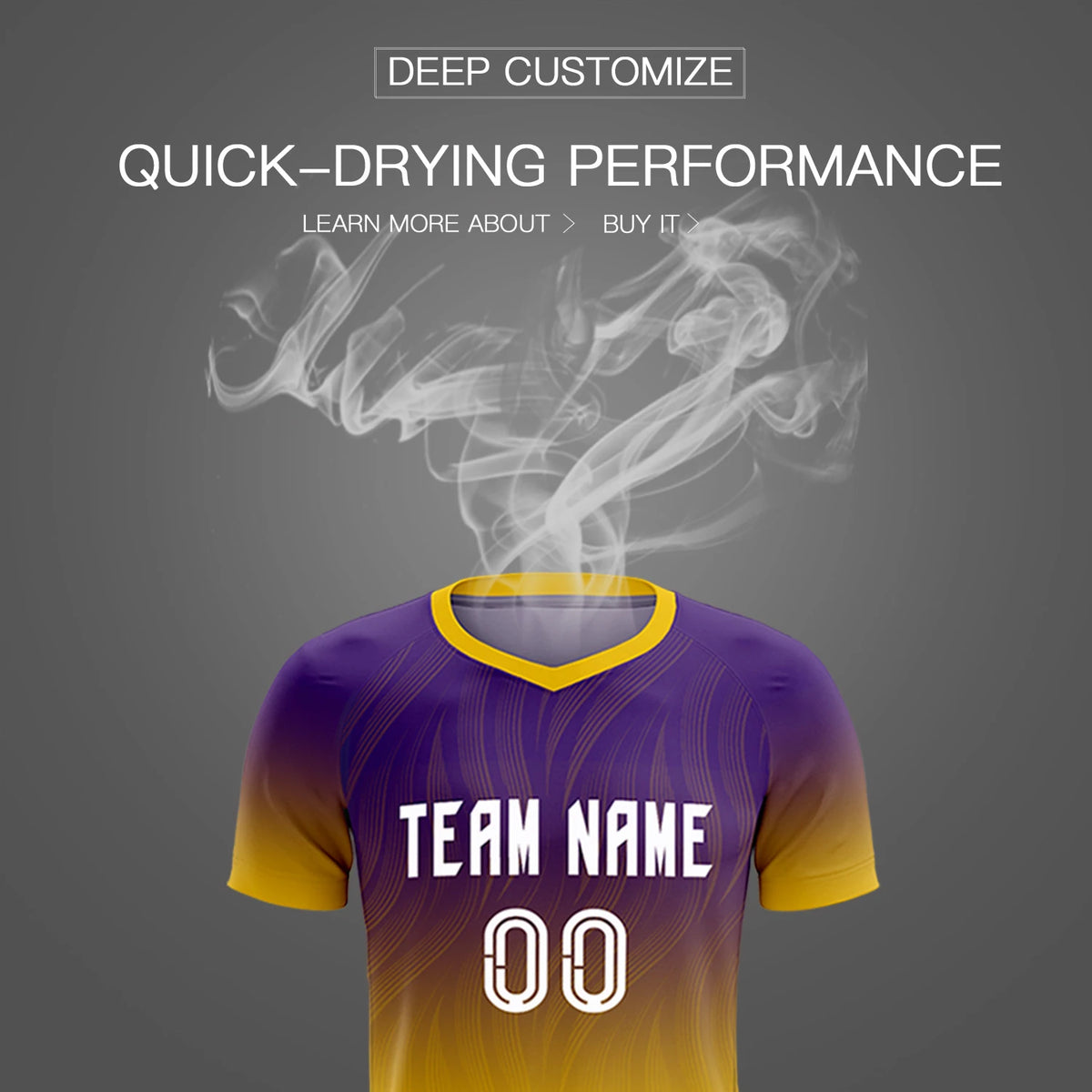 Custom Purple Gold01 Printing Sportswear Soccer Sets Jersey