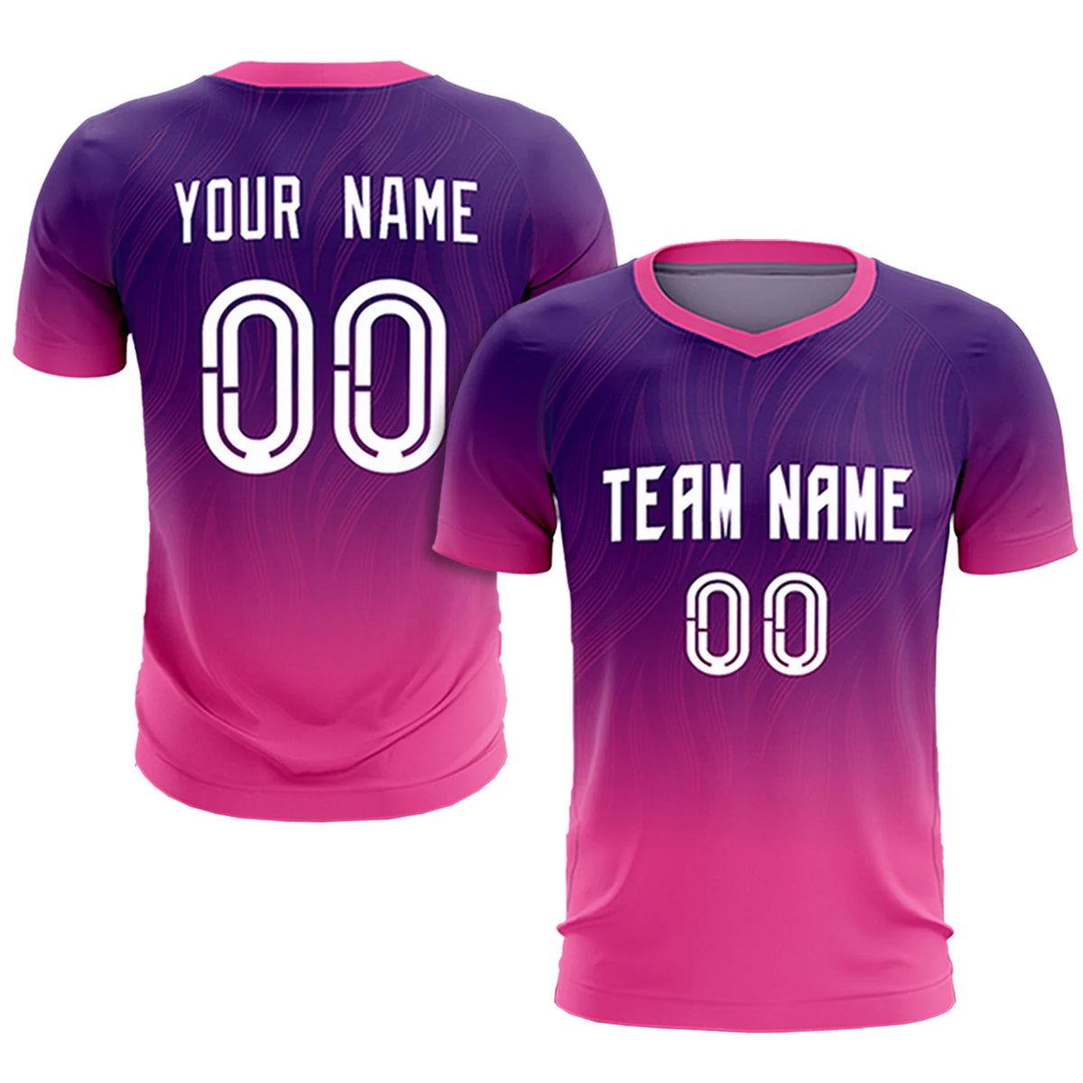 Custom Purple Pink Printing Sportswear Soccer Sets Jersey