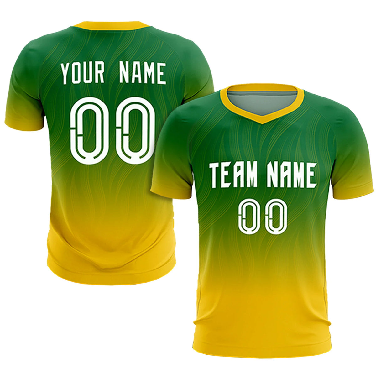 Custom Kelly Green Gold01 Printing Sportswear Soccer Sets Jersey