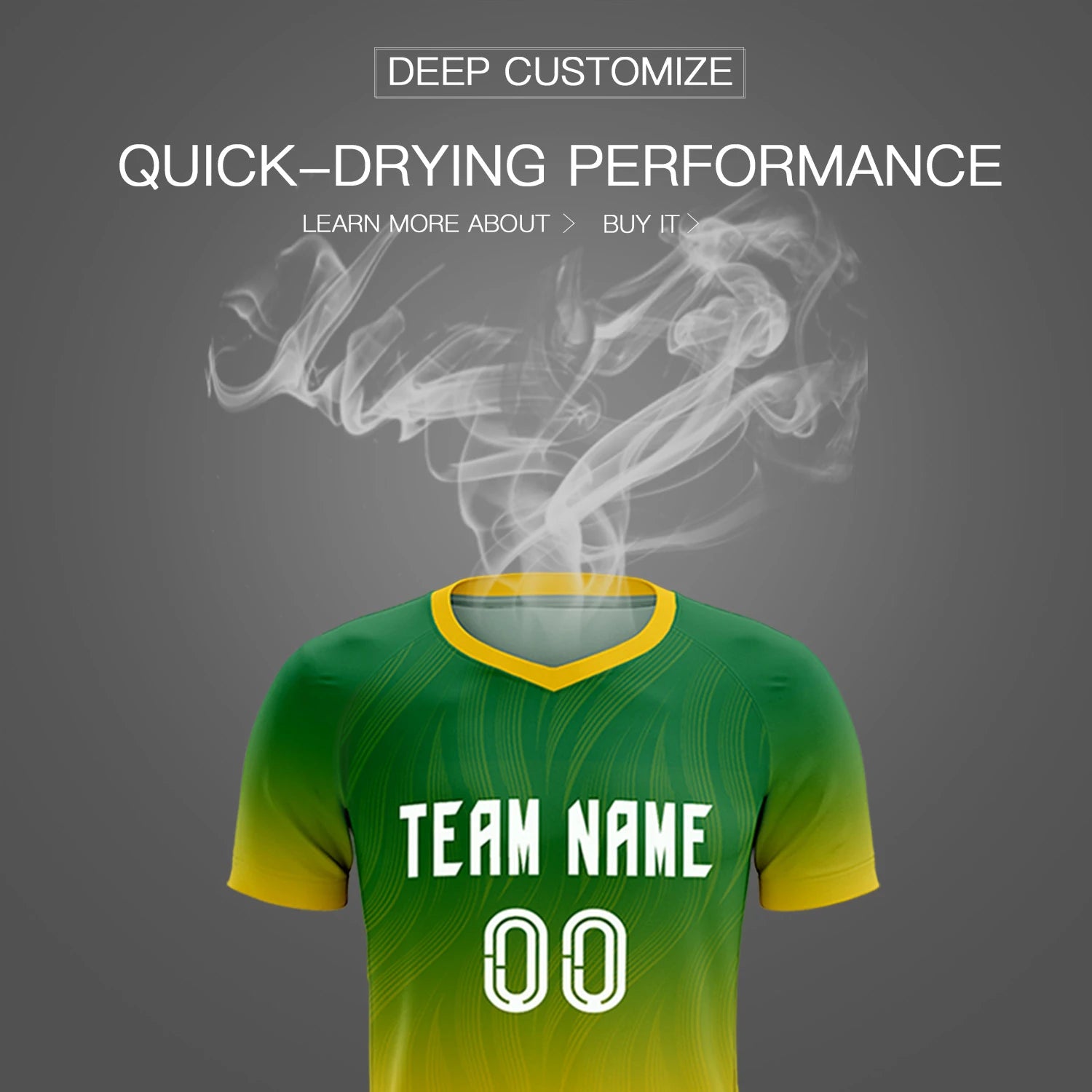 Custom Kelly Green Gold01 Printing Sportswear Soccer Sets Jersey