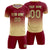 Custom Crimson Khaki Printing Sportswear Soccer Sets Jersey