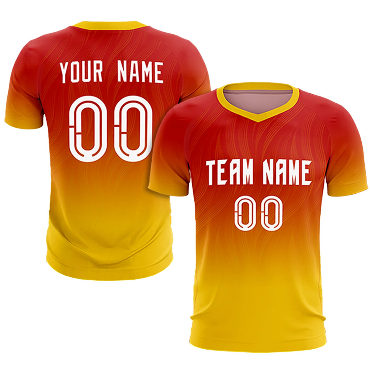 Custom Red Gold01 Printing Sportswear Soccer Sets Jersey