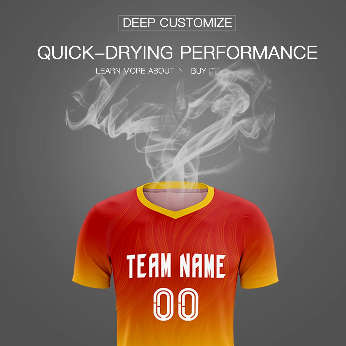 Custom Red Gold01 Printing Sportswear Soccer Sets Jersey