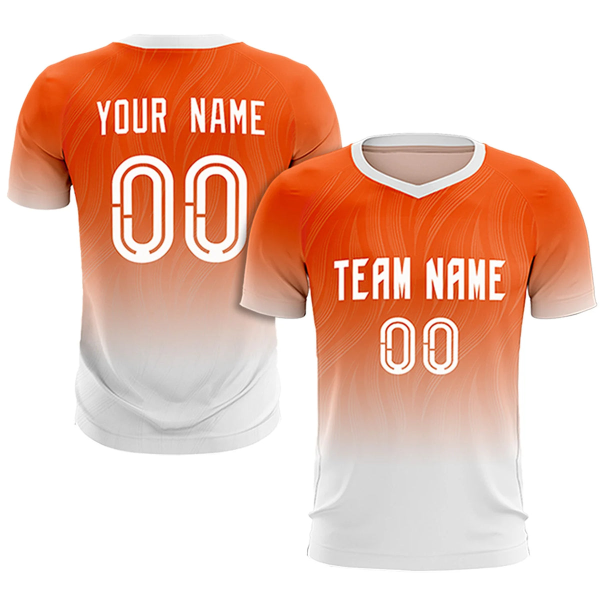 Custom Orange White Printing Sportswear Soccer Sets Jersey
