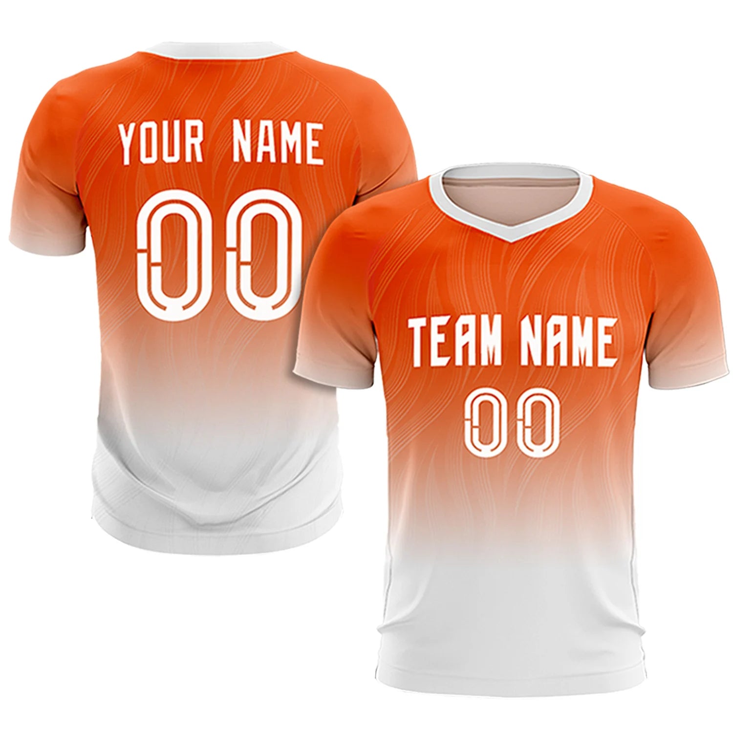 Custom Orange White Printing Sportswear Soccer Sets Jersey