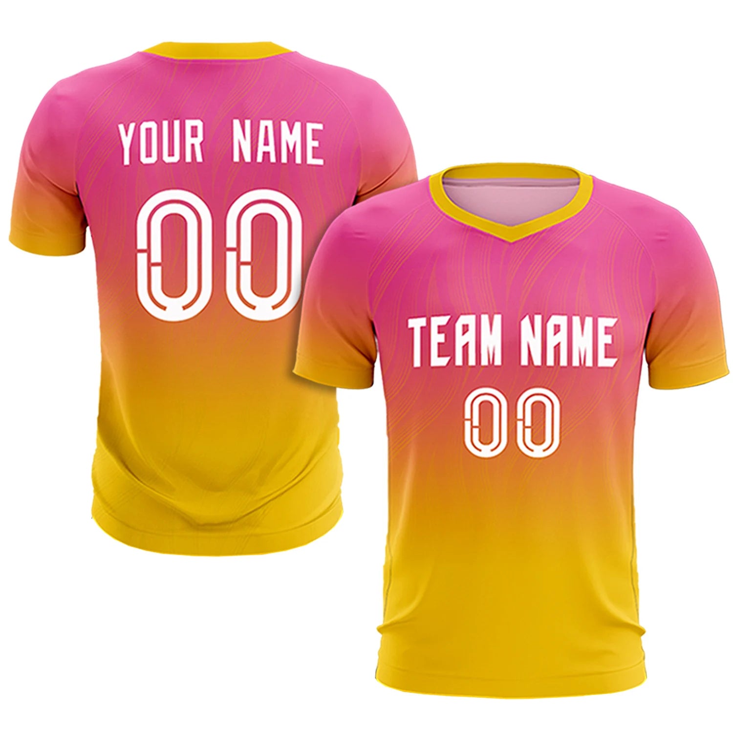 Custom Pink Gold01 Printing Sportswear Soccer Sets Jersey