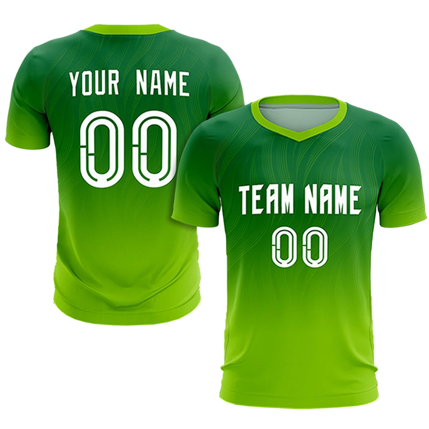 Custom Kelly Green Neon Green Printing Sportswear Soccer Sets Jersey