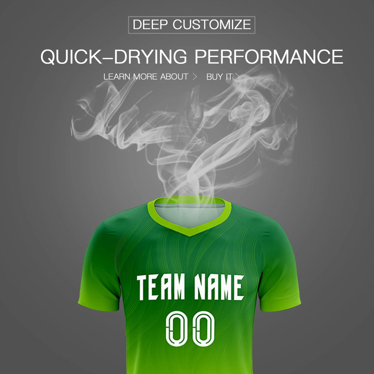 Custom Kelly Green Neon Green Printing Sportswear Soccer Sets Jersey