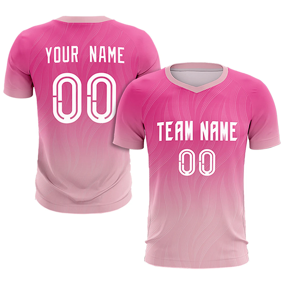 Custom Pink Light Pink Printing Sportswear Soccer Sets Jersey