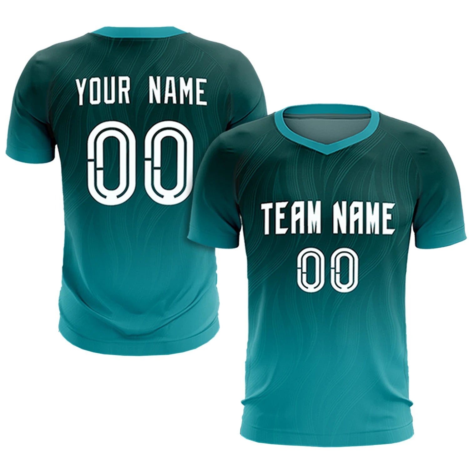 Custom Midnight Green Aqua Printing Sportswear Soccer Sets Jersey