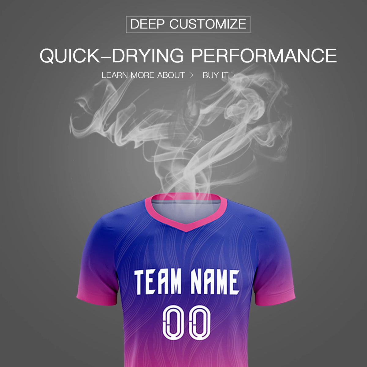 Custom Royal Blue Pink Printing Sportswear Soccer Sets Jersey