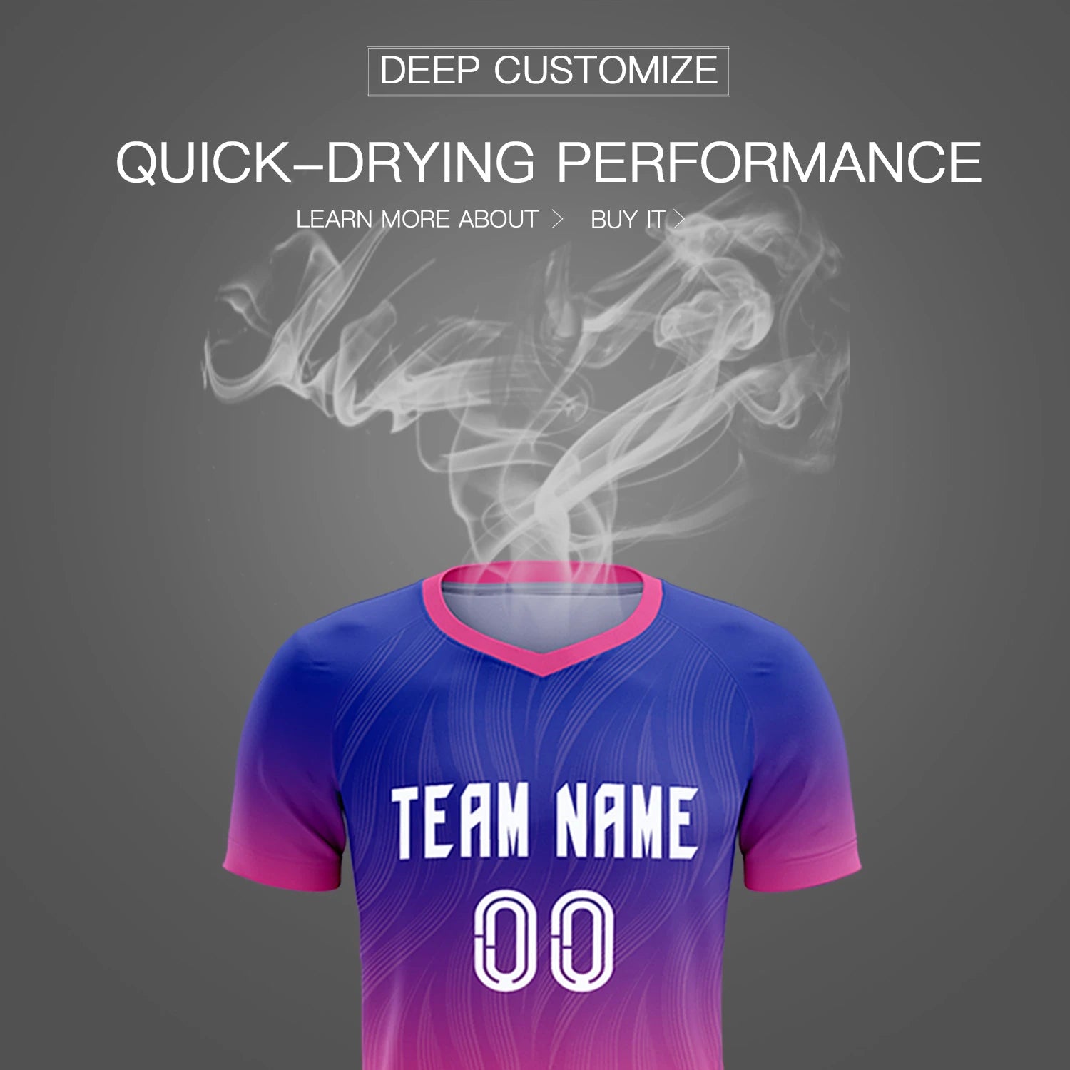 Custom Royal Blue Pink Printing Sportswear Soccer Sets Jersey
