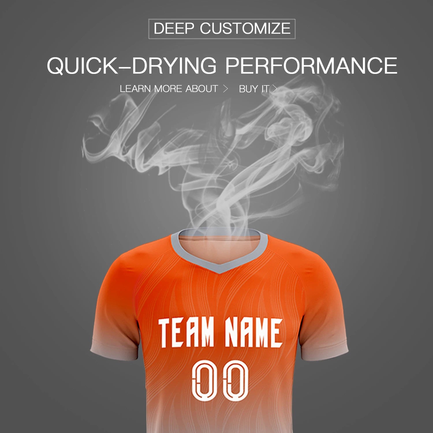 Custom Orange Gray Printing Sportswear Soccer Sets Jersey