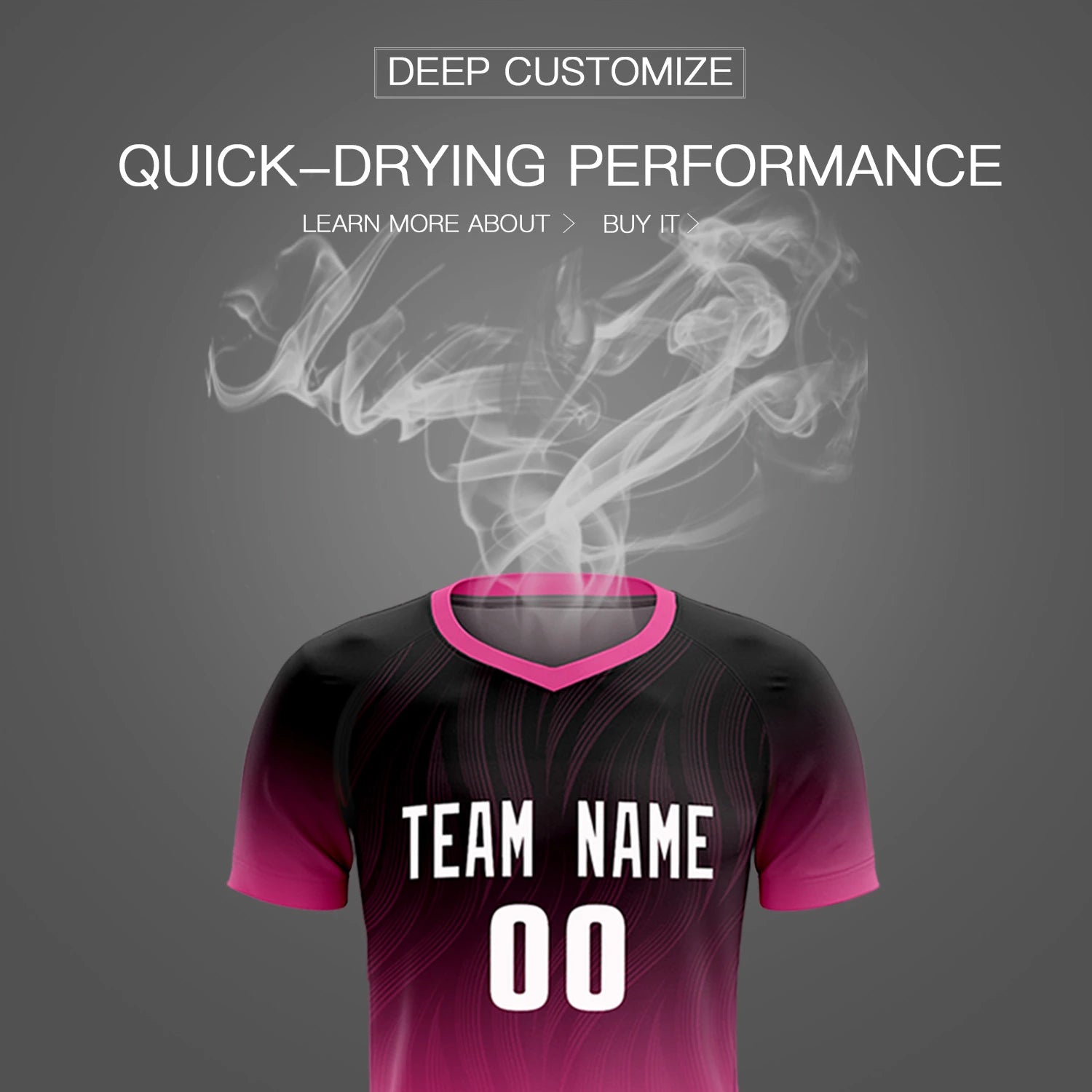 Custom Black Pink Printing Sportswear Soccer Sets Jersey