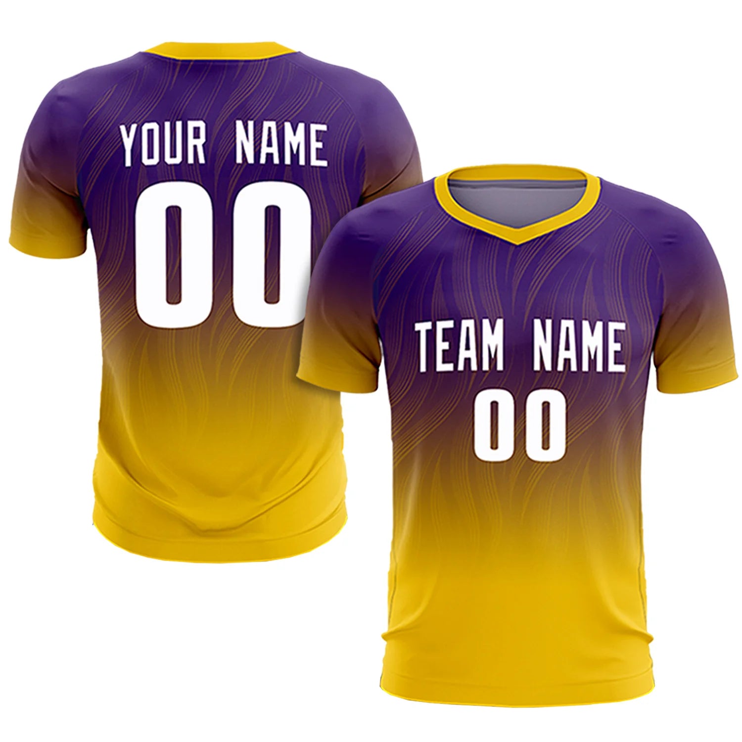 Custom Purple Gold01 Printing Sportswear Soccer Sets Jersey
