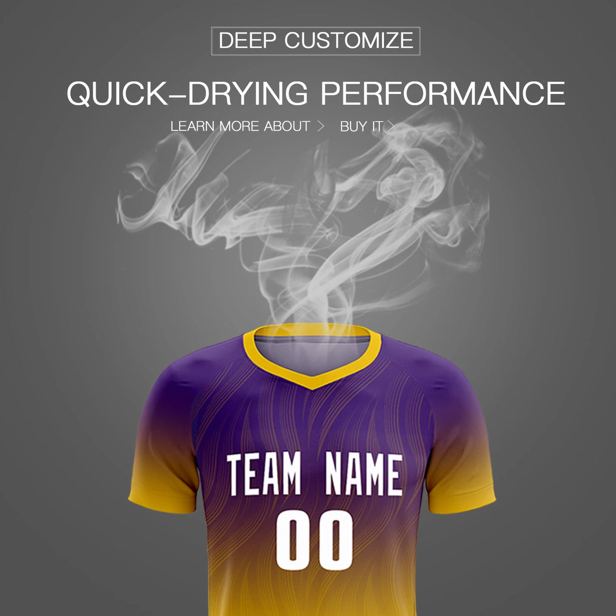 Custom Purple Gold01 Printing Sportswear Soccer Sets Jersey