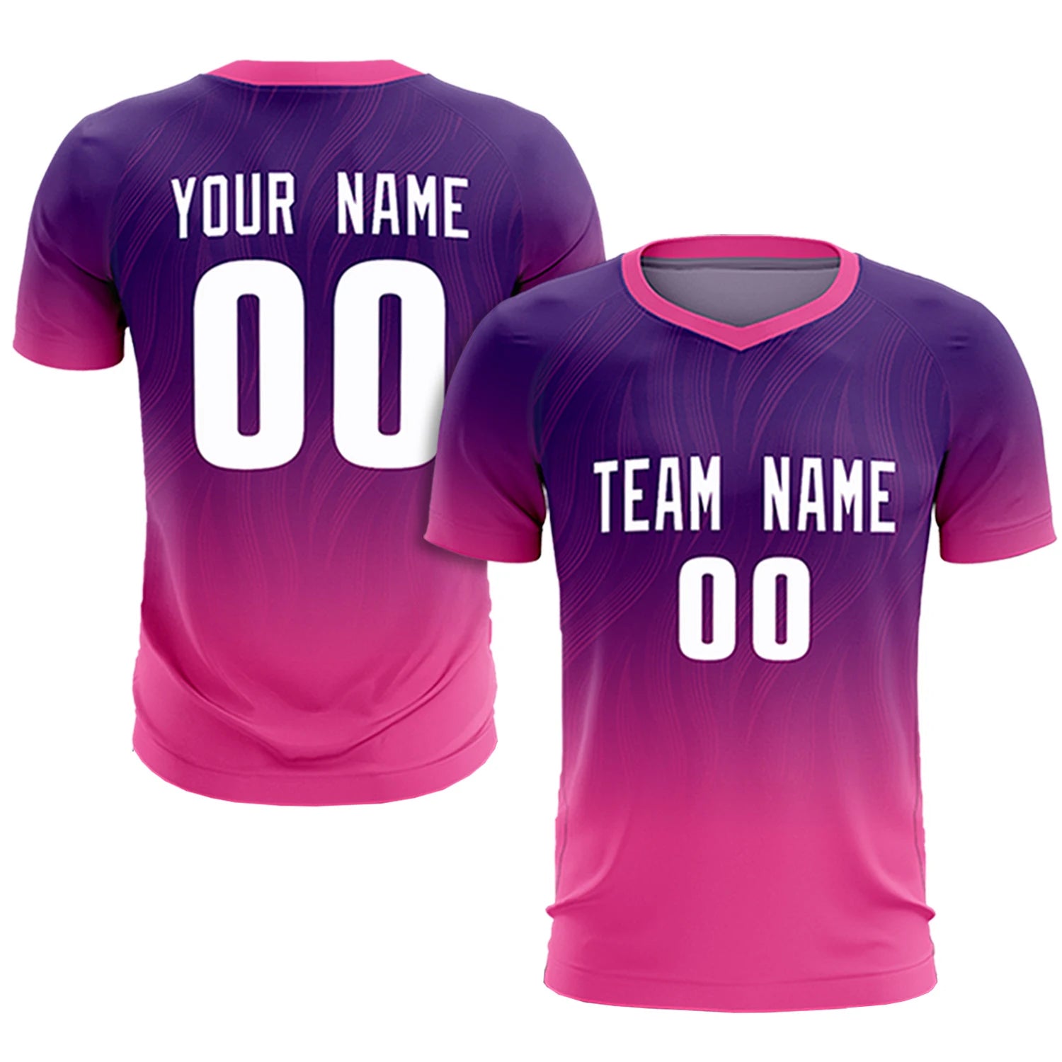 Custom Purple Pink Printing Sportswear Soccer Sets Jersey