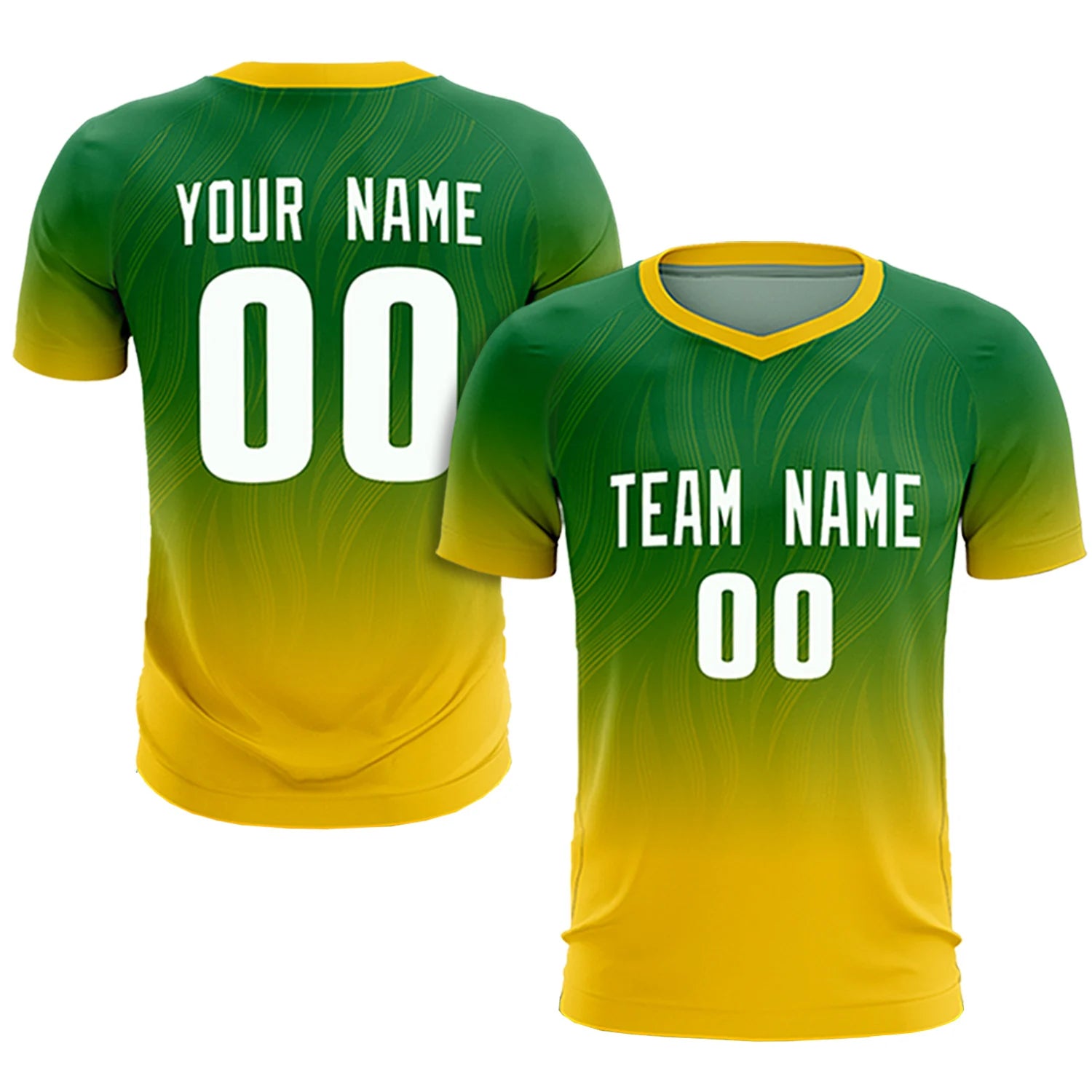 Custom Kelly Green Gold01 Printing Sportswear Soccer Sets Jersey