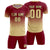 Custom Crimson Khaki Printing Sportswear Soccer Sets Jersey