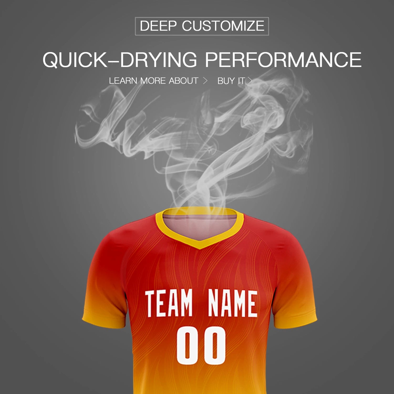 Custom Red Gold01 Printing Sportswear Soccer Sets Jersey