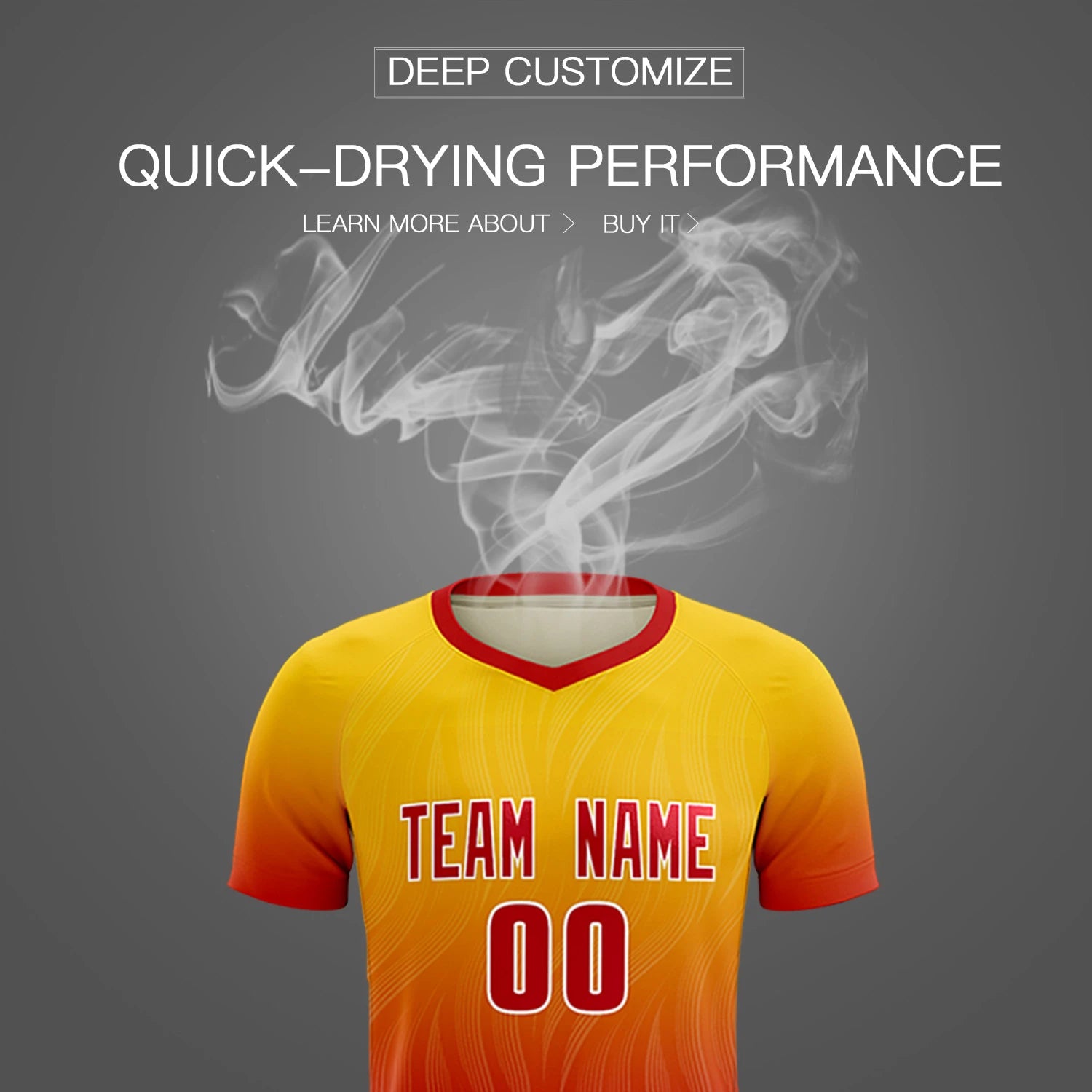 Custom Gold01 Red Printing Sportswear Soccer Sets Jersey