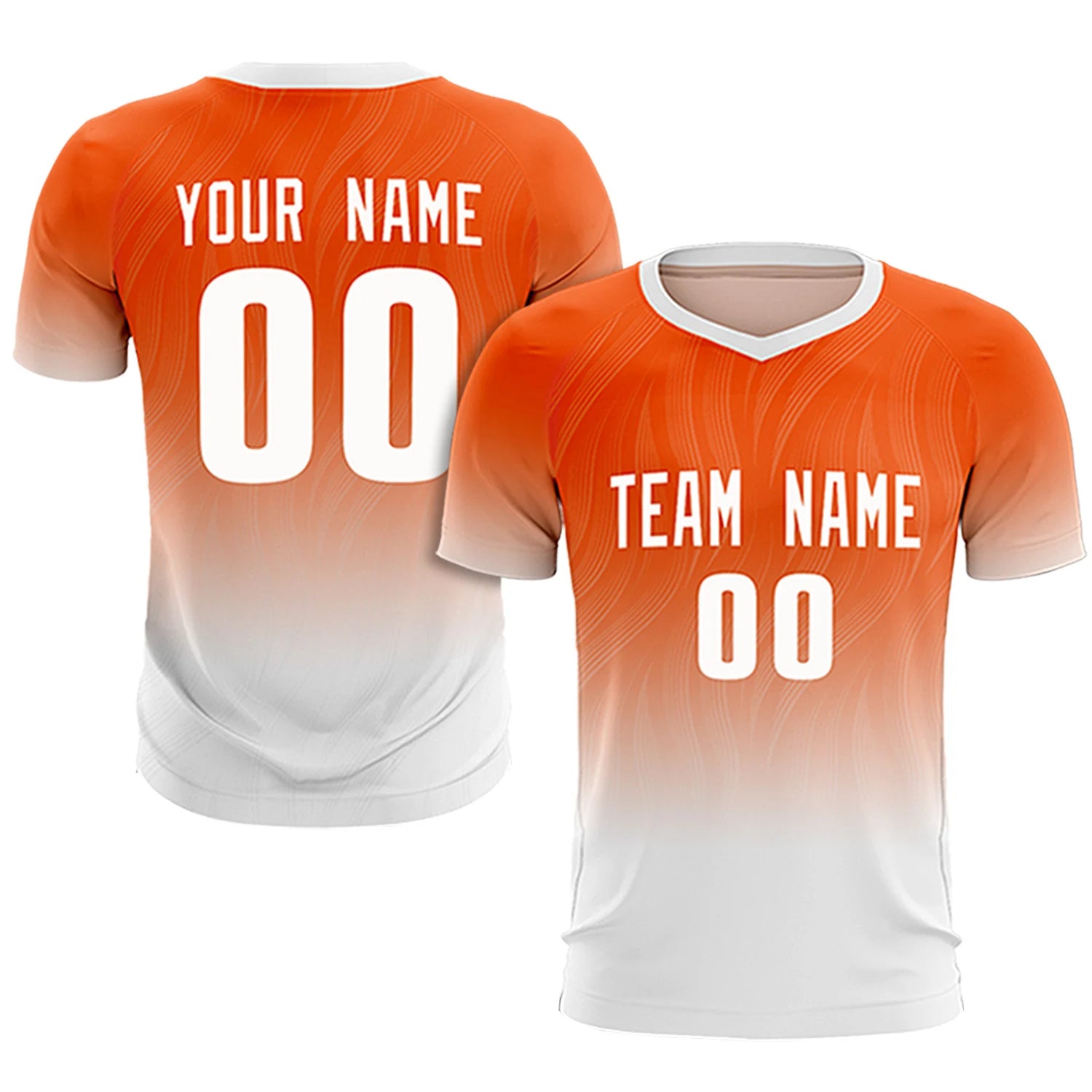 Custom Orange White Printing Sportswear Soccer Sets Jersey