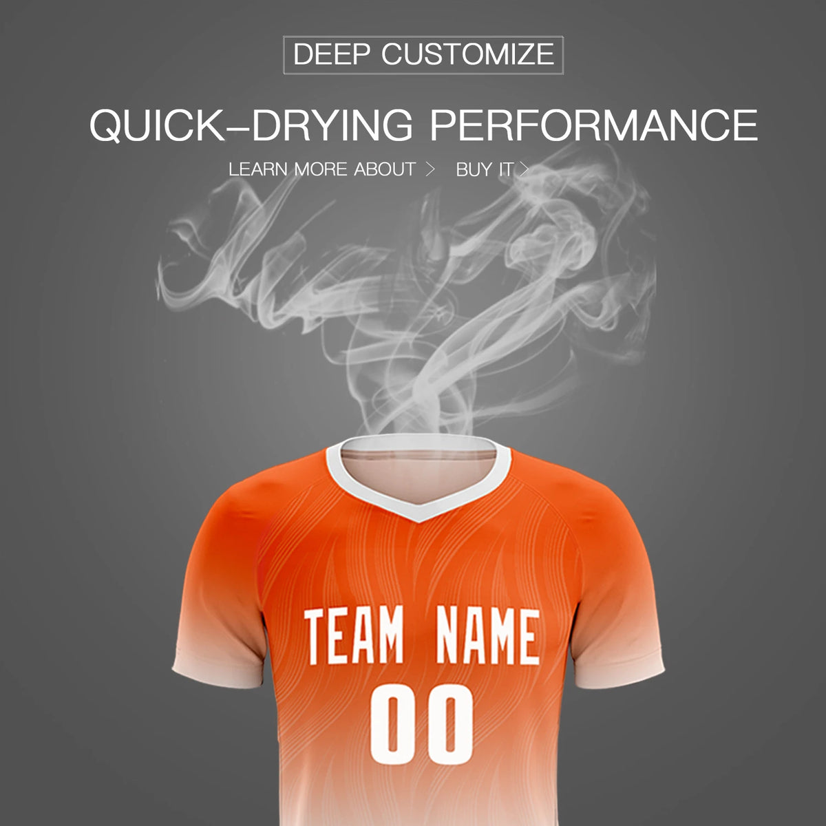 Custom Orange White Printing Sportswear Soccer Sets Jersey