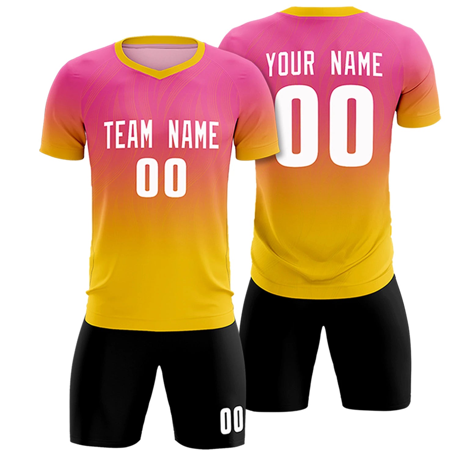 Custom Pink Gold01 Printing Sportswear Soccer Sets Jersey