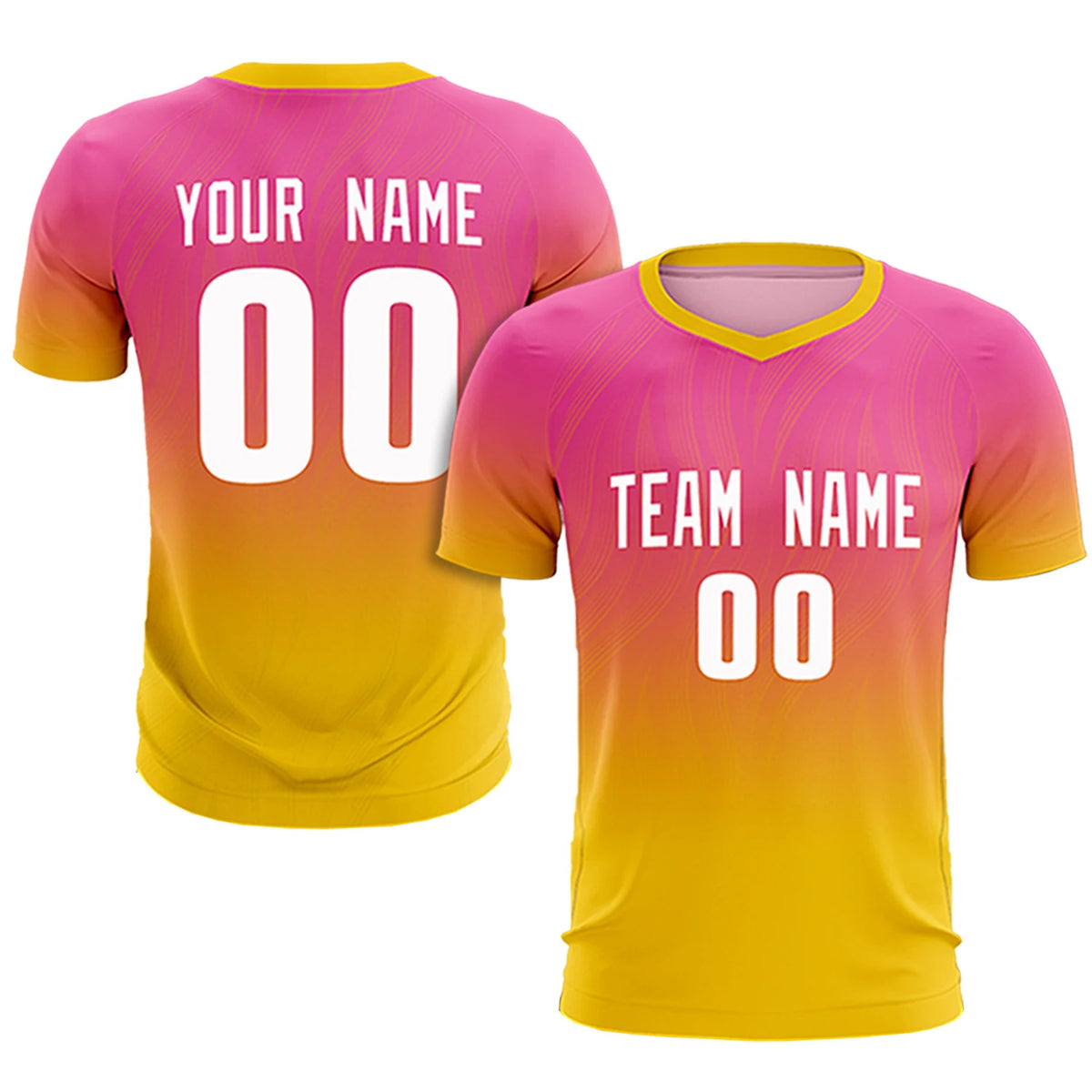 Custom Pink Gold01 Printing Sportswear Soccer Sets Jersey