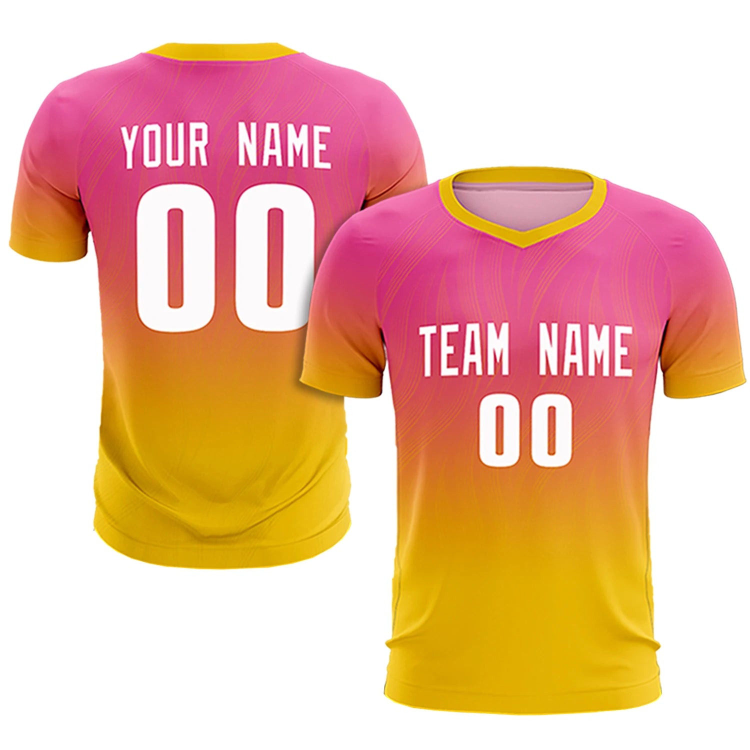 Custom Pink Gold01 Printing Sportswear Soccer Sets Jersey