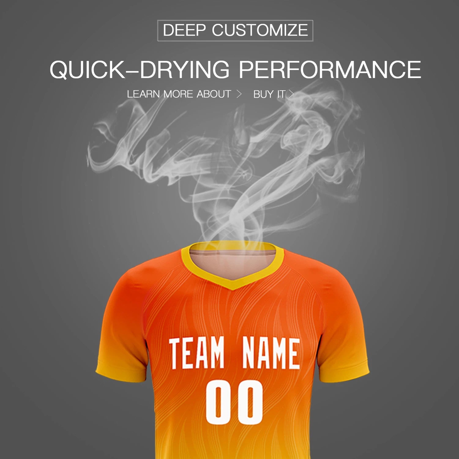Custom Orange Gold01 Printing Sportswear Soccer Sets Jersey