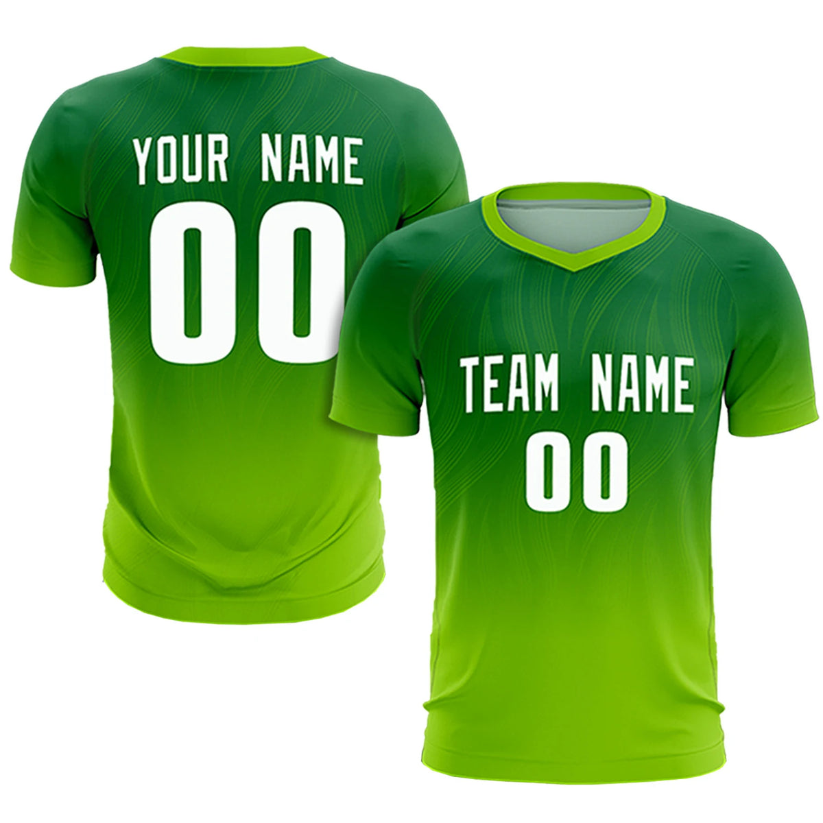 Custom Kelly Green Neon Green Printing Sportswear Soccer Sets Jersey