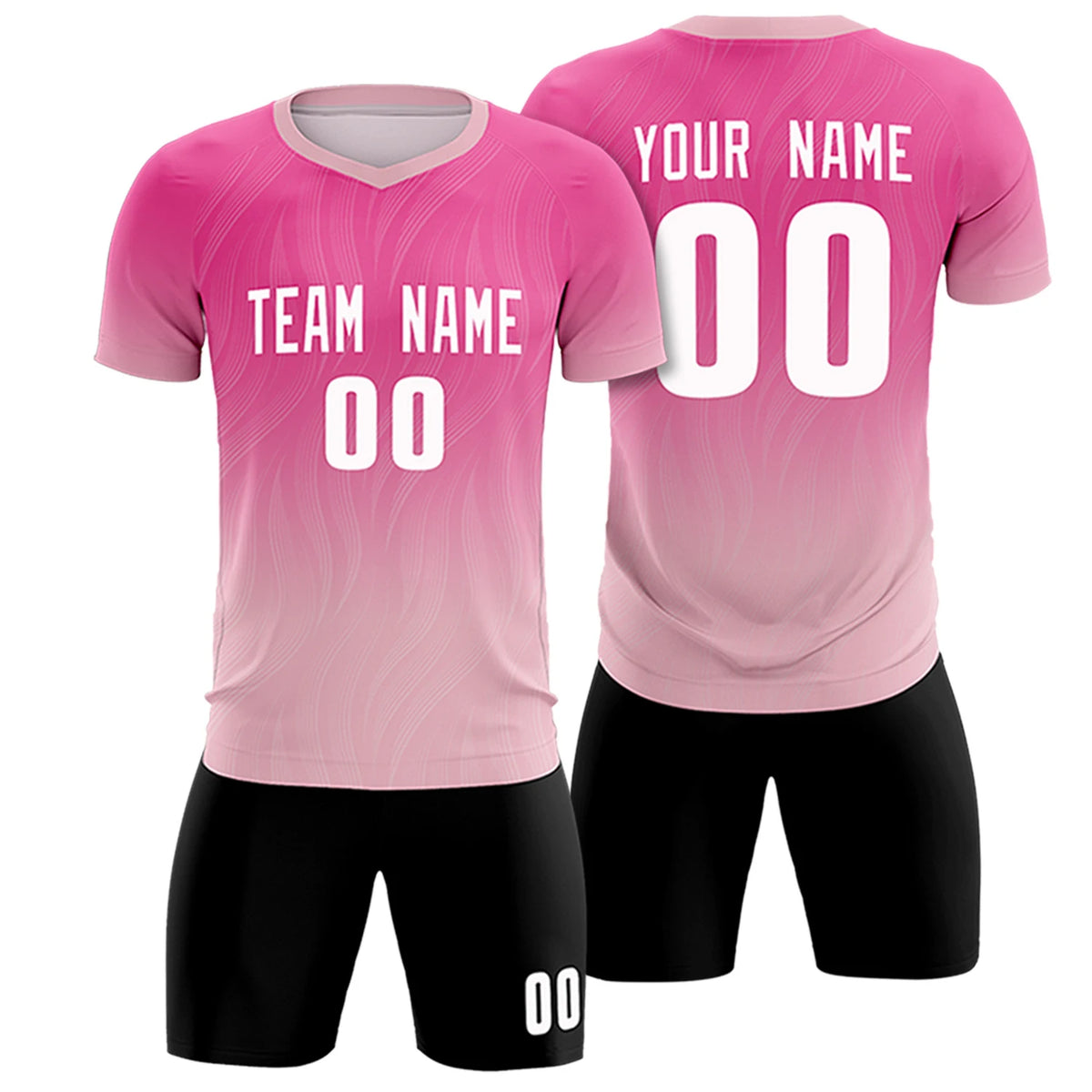Custom Pink Light Pink Printing Sportswear Soccer Sets Jersey