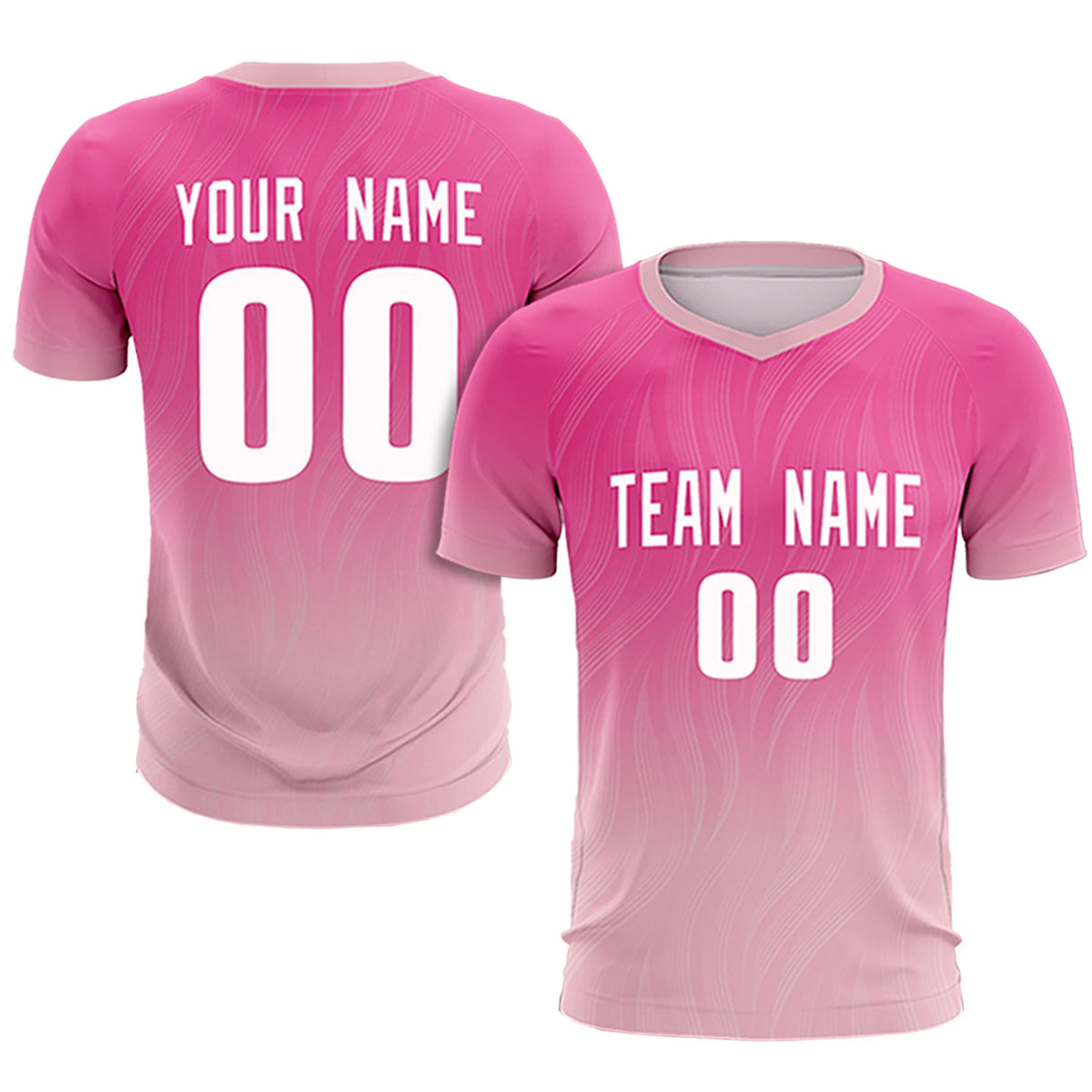 Custom Pink Light Pink Printing Sportswear Soccer Sets Jersey