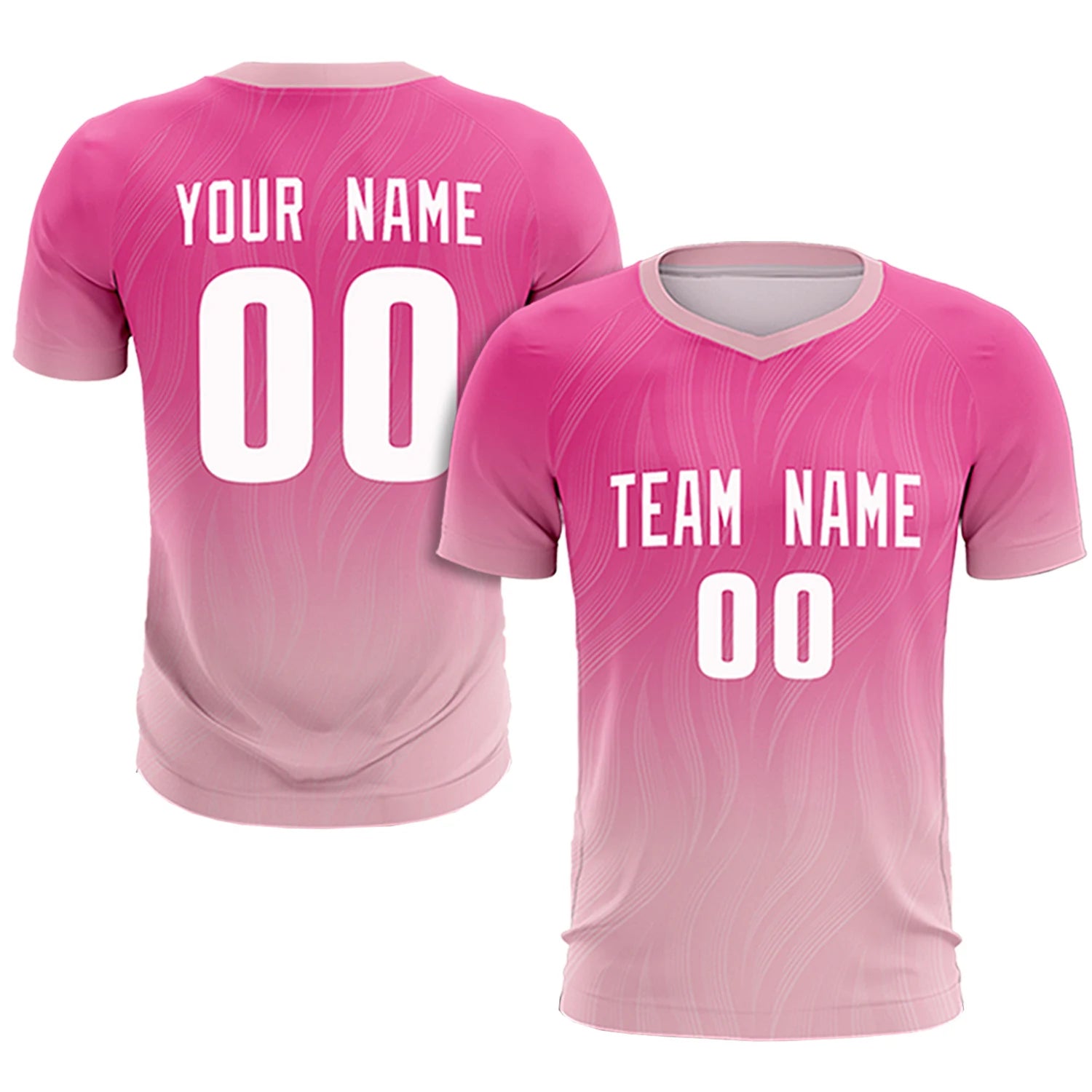 Custom Pink Light Pink Printing Sportswear Soccer Sets Jersey