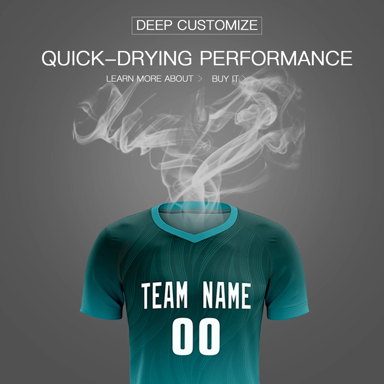 Custom Midnight Green Aqua Printing Sportswear Soccer Sets Jersey