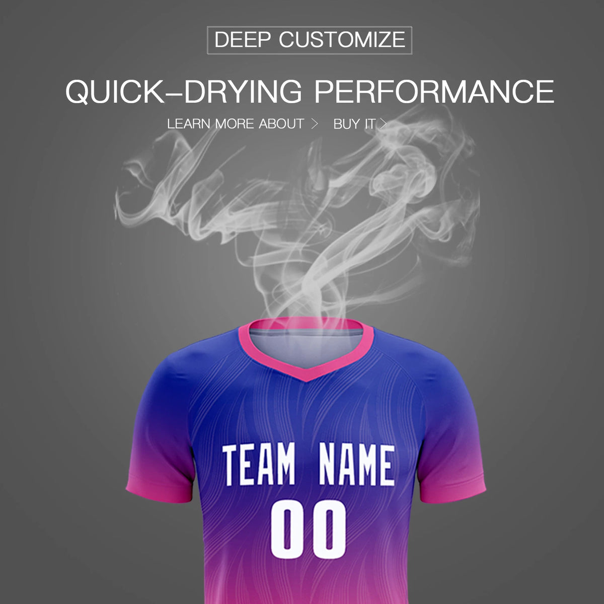 Custom Royal Blue Pink Printing Sportswear Soccer Sets Jersey