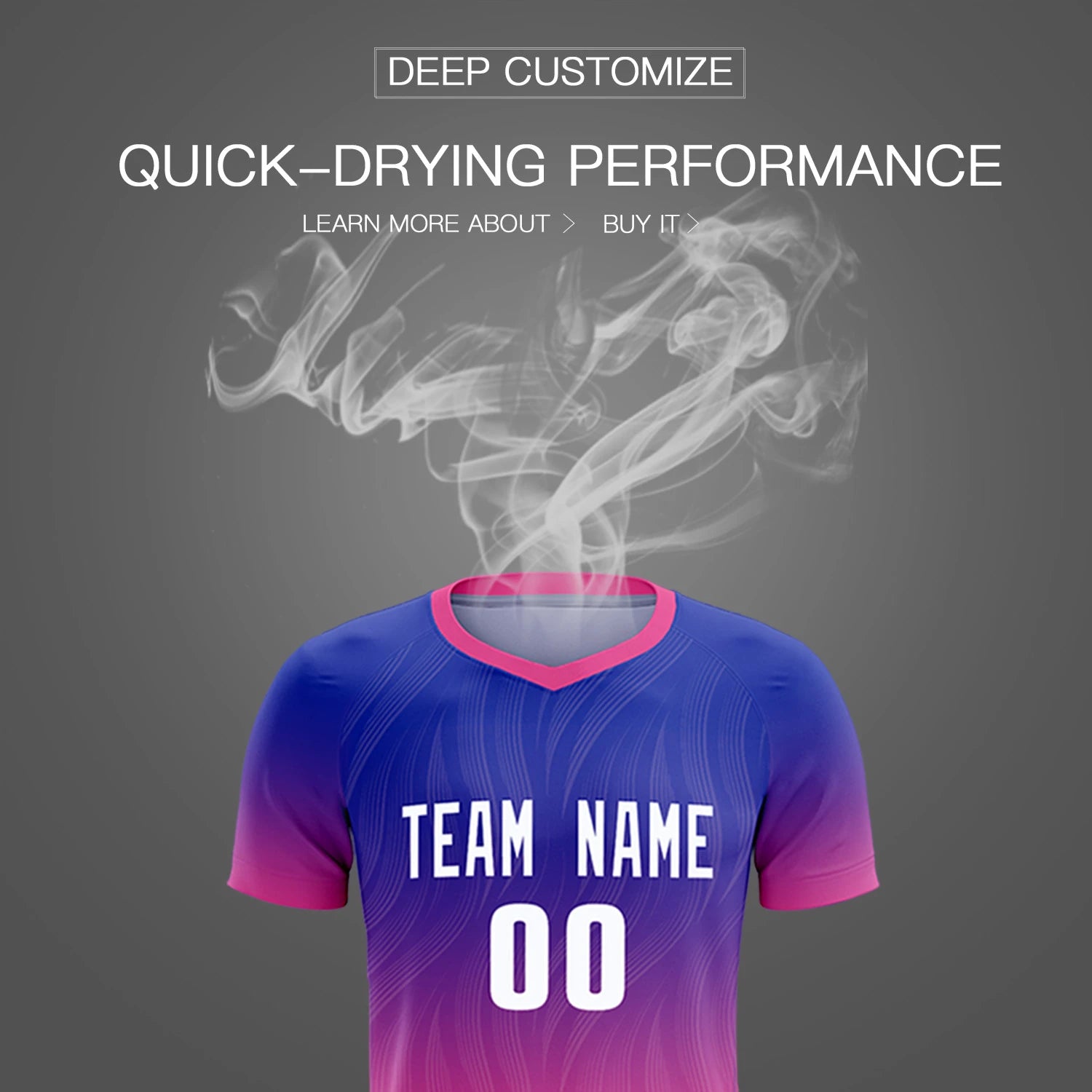Custom Royal Blue Pink Printing Sportswear Soccer Sets Jersey