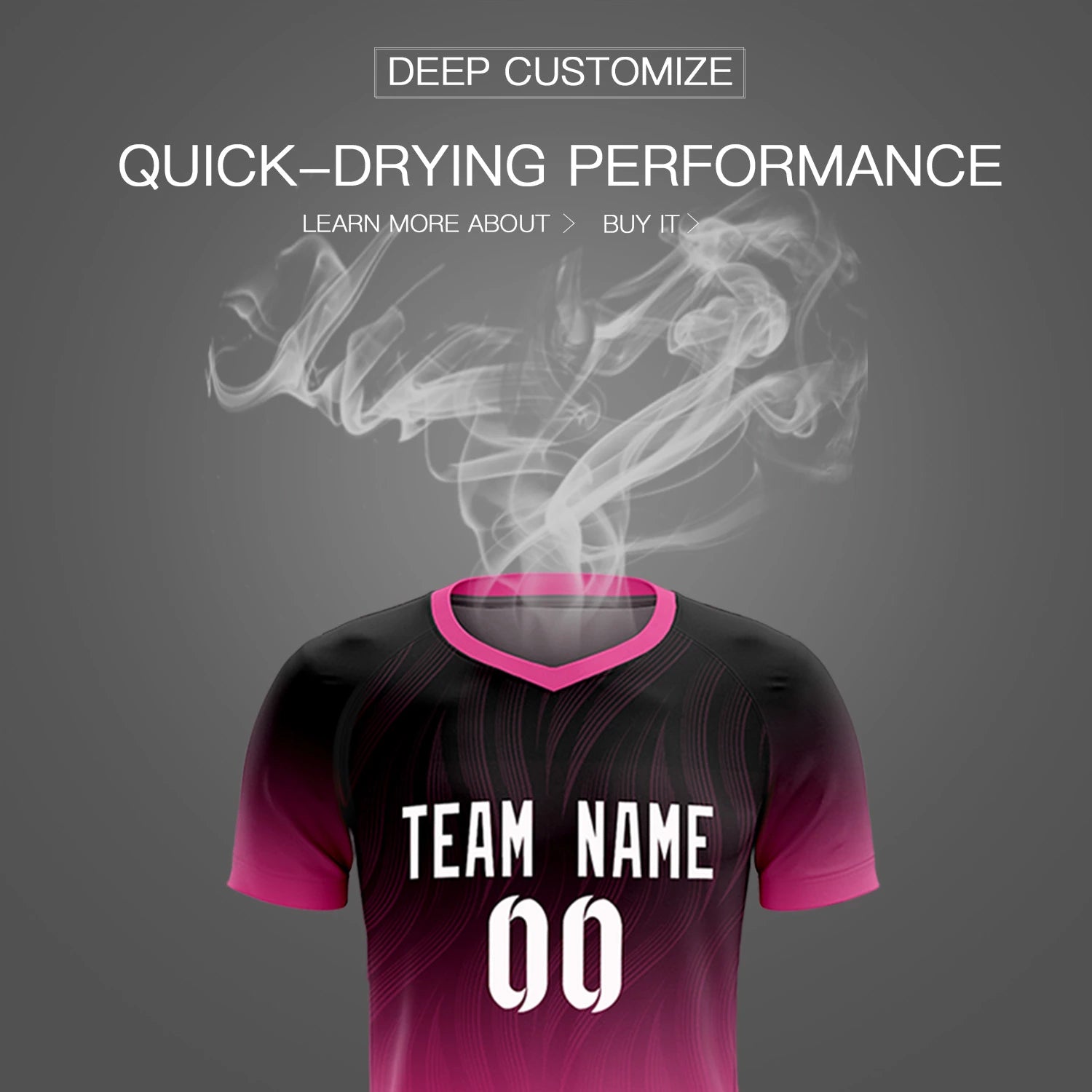 Custom Black Pink Printing Sportswear Soccer Sets Jersey