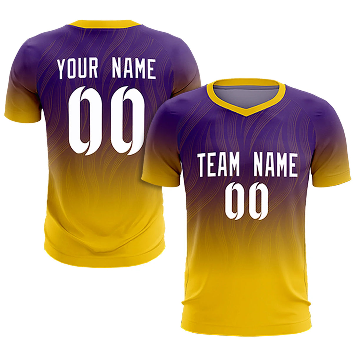 Custom Purple Gold01 Printing Sportswear Soccer Sets Jersey
