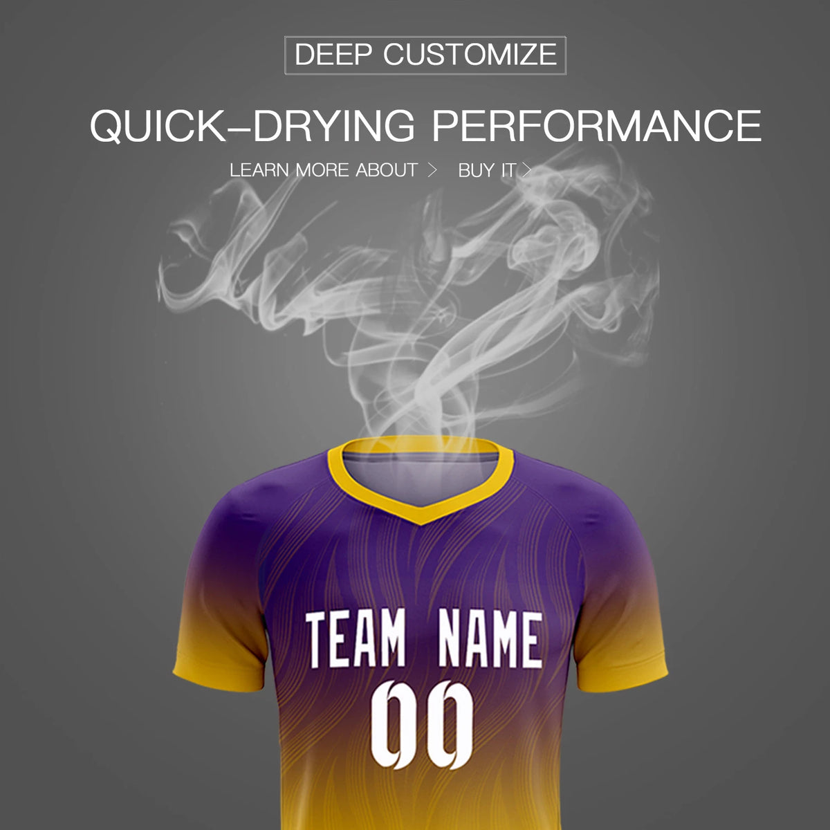 Custom Purple Gold01 Printing Sportswear Soccer Sets Jersey
