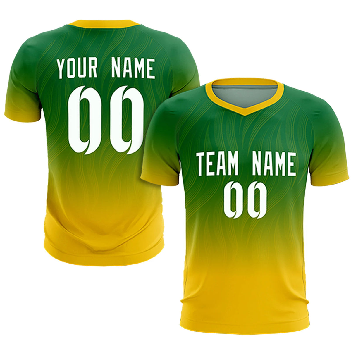 Custom Kelly Green Gold01 Printing Sportswear Soccer Sets Jersey