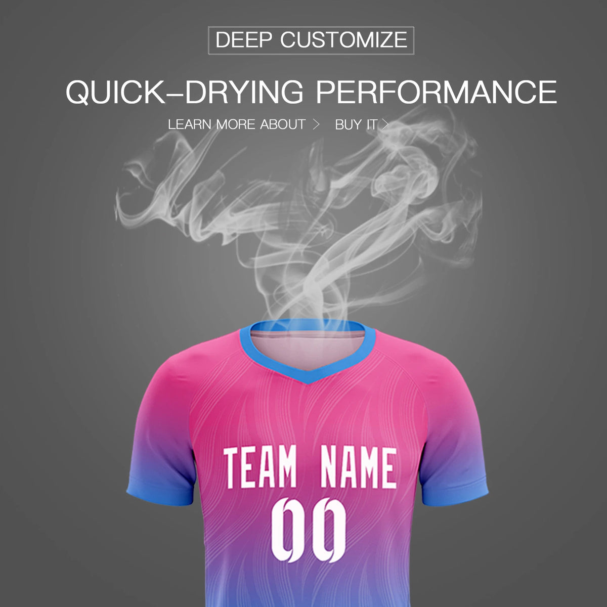 Custom Pink Powder Blue Printing Sportswear Soccer Sets Jersey