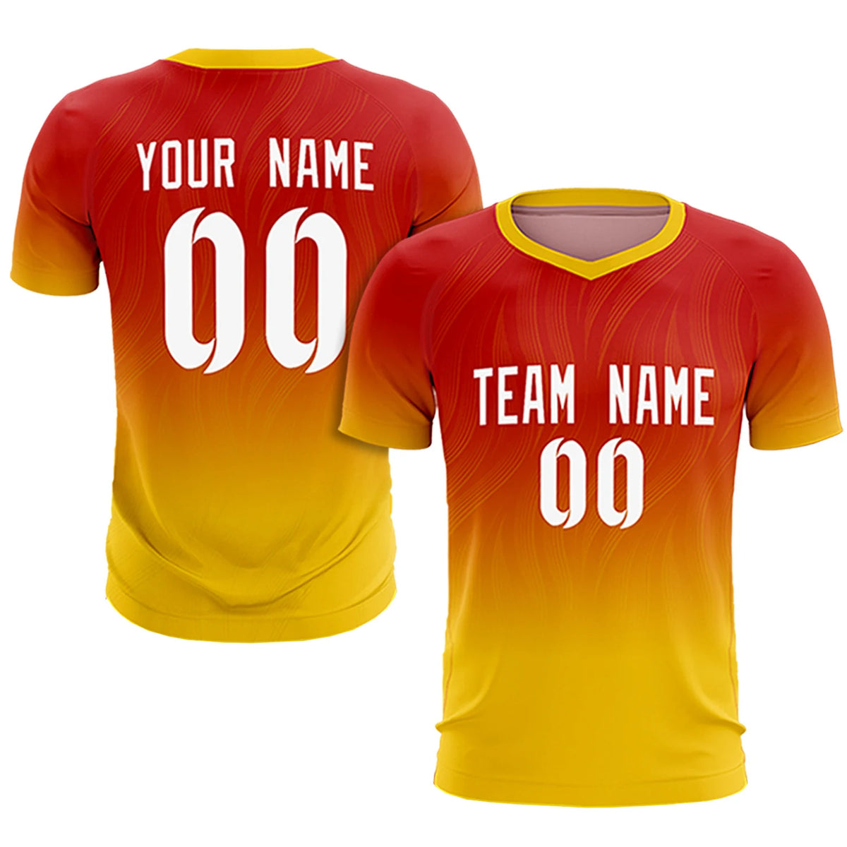 Custom Red Gold01 Printing Sportswear Soccer Sets Jersey