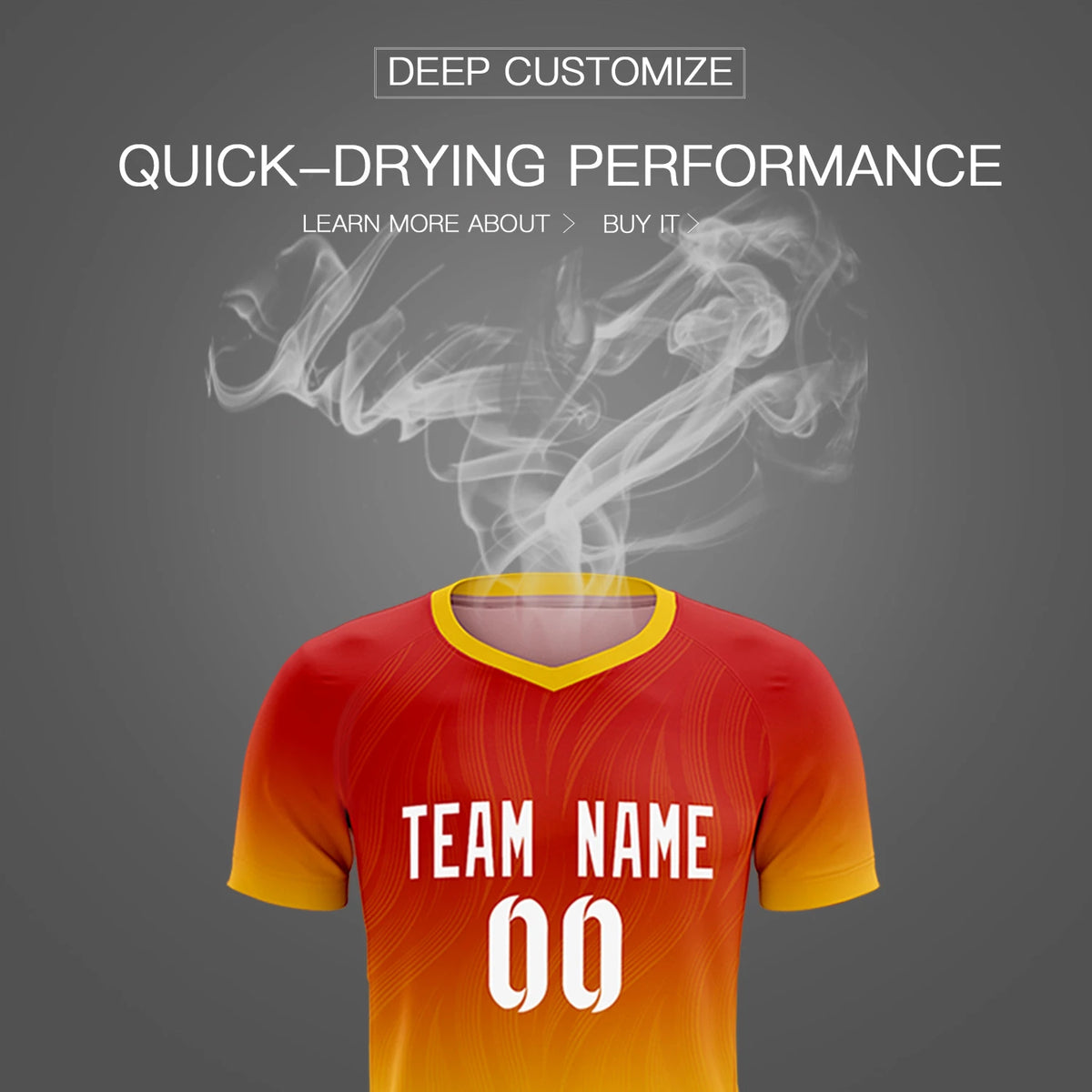 Custom Red Gold01 Printing Sportswear Soccer Sets Jersey
