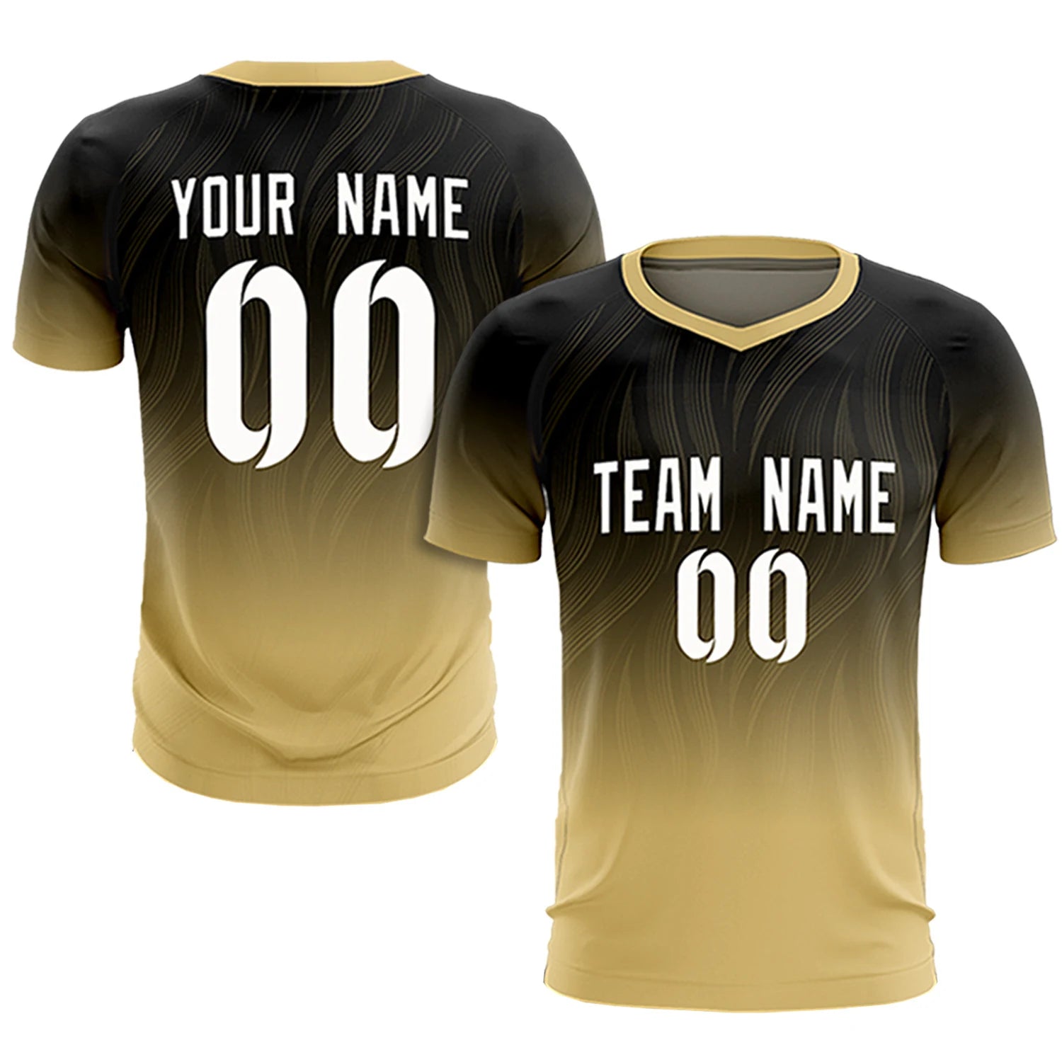 Custom Black Khaki Printing Sportswear Soccer Sets Jersey