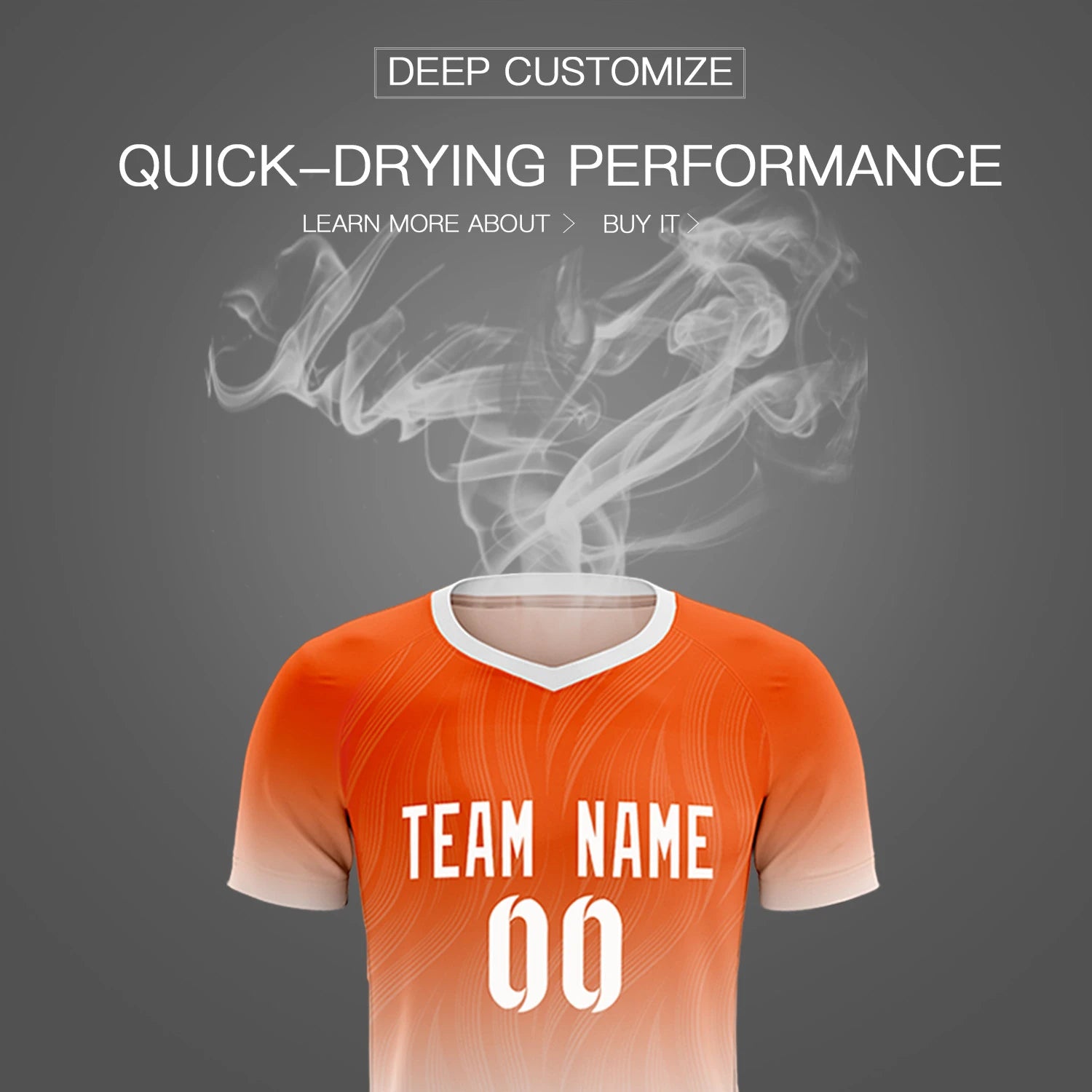 Custom Orange White Printing Sportswear Soccer Sets Jersey
